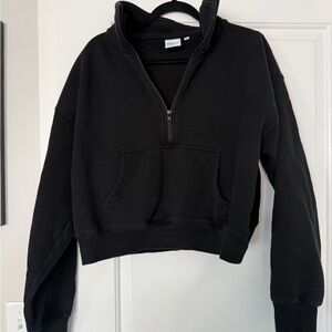 Aritzia TNA Black Half-Zip Sweatshirt